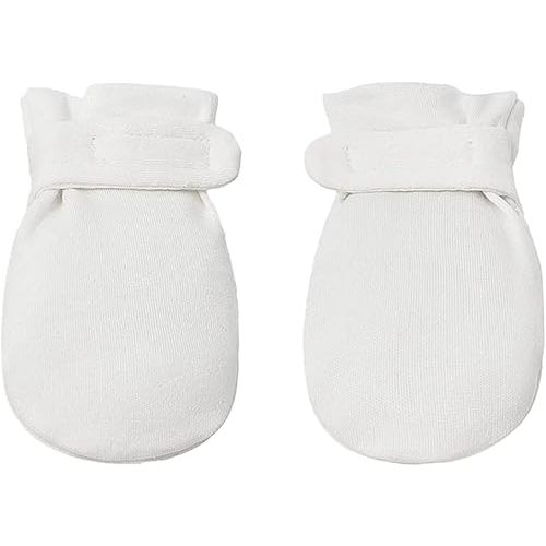 Newborn Baby No Scratch Mittens Stay On, 100% Cotton Breathable, Adjustable Infant Gloves for Baby Boys Girls Mittens