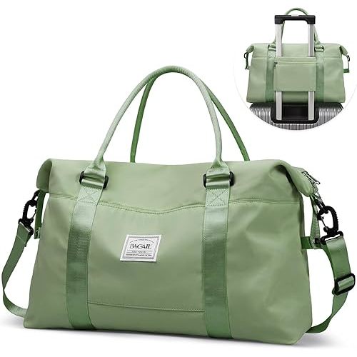 BAGAIL Travel Duffel Bag, Weekender Bags for Women, Overnight Gym Carry On Tote Bag with Wet Pocket, Hospital Mom Bag for Labor and Delivery - Olive Green