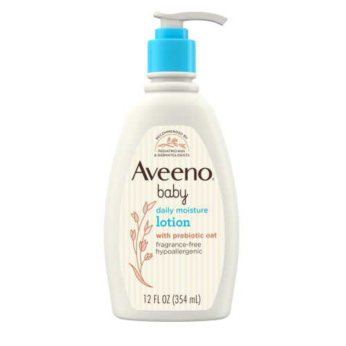 Aveeno Baby Daily Moisture Body Lotion with Oats for Newborn Comfort, 12 fl oz
