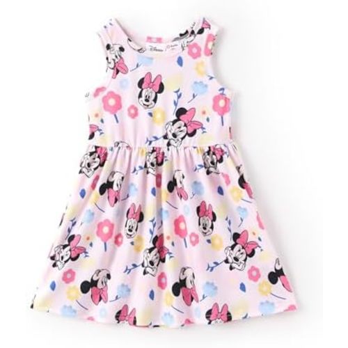 Disney Minnie Mouse Princess Frozen Elsa Stitch Girls Dress Sleeveless & Short Sleeve Casual Summer Clothes Baby to Toddler