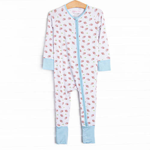 Touchdown Time Bamboo Zippy Pajama, Blue – Stitchy Fish