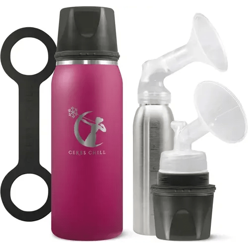 Ceres CHILL OG Breastmilk Chiller & Warmer – 12–34oz Portable Breast Milk Cooler, Storage & Baby Bottle for Travel, Work or On-The-Go – Pump Compatible Container – Don’t Call Me Hon, Plum