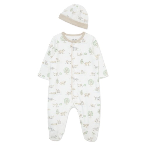 Puppy Park Cotton Footie & Hat Set