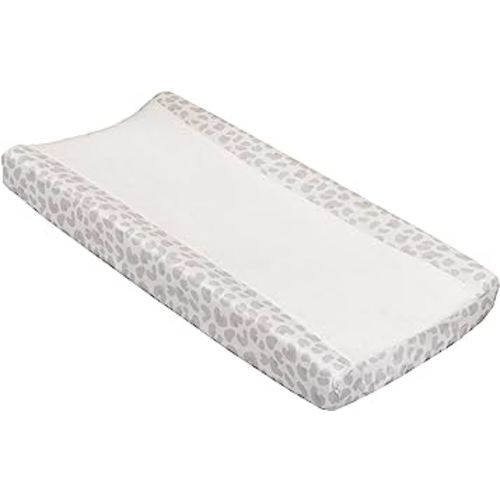 NoJo Jungle Gym Grey & White Cheetah Print Super Soft Changing Pad Cover, Grey, White
