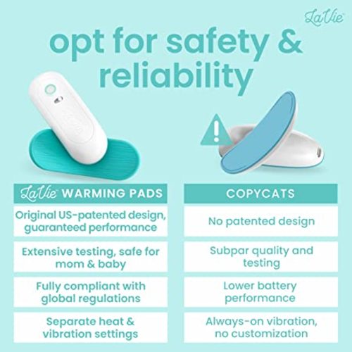 LaVie 3-in-1 Warming Lactation Massager, 2 Pack, Heat and Vibration, Pumping and Breastfeeding Essential, for Improved Milk Flow, Comforting Relief - Teal Double