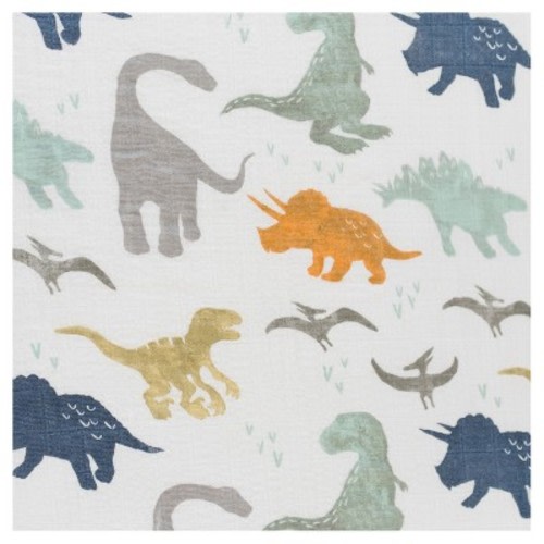 Little Unicorn Cotton Muslin Fitted Crib Sheet - Dino Friends
