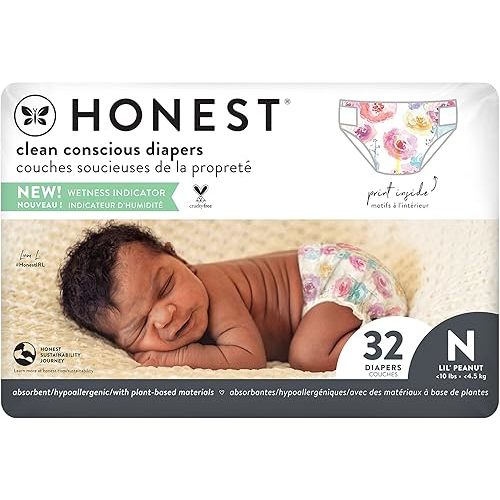 The Honest Company Diapers, Size 0 NB, ROSE BLOSSOM