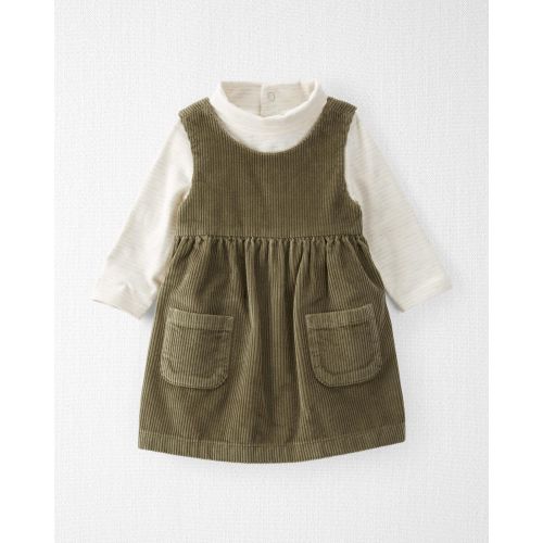 Baby Organic Cotton Corduroy Dress and Mock Neck Bodysuit Set