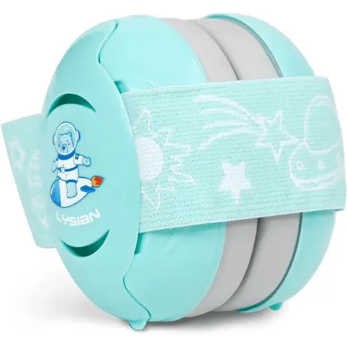 LYSIAN Aqua Baby Ear Muffs Noise Cancelling Headphone for Infants with Elastic Headband, Hearing Protection Kid Earmuffs for Sleep, Parade, Festival, Games,Travel, Fireworks