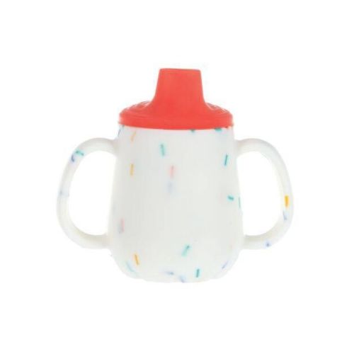 Nuby 2oz 2 Handle Silicone Cup with Spout Lid - Confetti Neutral