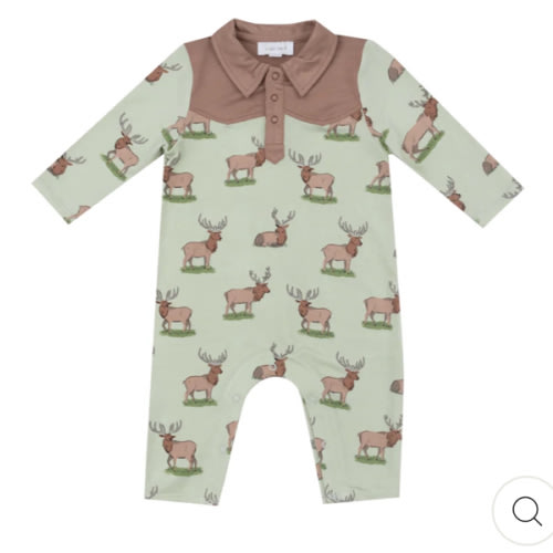 3-6 month CowBoy Romper - Elk