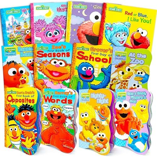 Sesame Street Board Books Ultimate Bundle Set for Kids, Toddlers - Pack of 12 Sesame Street Early Reader Board Books | Early Learning Books for Babies Hardcover – November 11, 2022