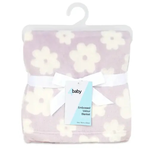 4Baby Blanket Burnout Daisy Lilac | Baby Bunting AU