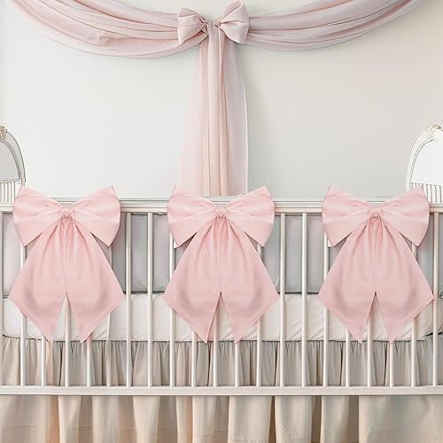 3 Pack Large Pink Bows for Decoration 11 x 23 Inches Big Pink Bow Decor Coquette Party Background for Bachelorette Baby Shower Bridal Shower Wedding