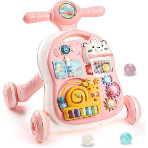 LivinVeluris 2-in-1 Baby Walker & Activity Center –Musical Learning Walker for Infants & Toddlers–Sit-to-Stand Push Toy with Lights, Sounds & Early Development Toys –Pink Gift for Girls & Boys - Walmart.ca