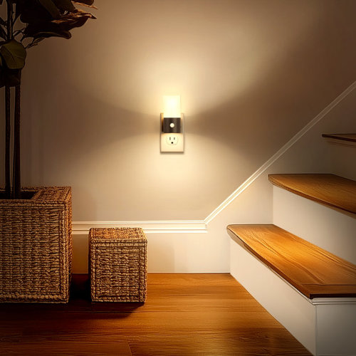 YANSUN LED Motion Sensor Night Light Plug In [2-Pack], 100LM Dimmable, 3000K Soft White, Auto On/Off For Hallway, Bedroom, Bathroom | Wayfair