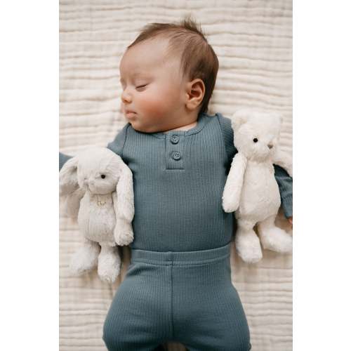 Organic Cotton Modal Long Sleeve Bodysuit - Stormy Night