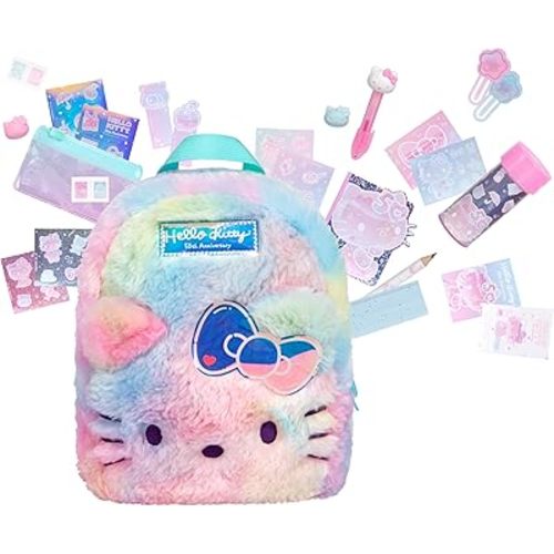 REAL LITTLES - Hello Kitty 50th Anniversary Big Backpack, Hello Kitty and Friends, Backpacks with 20 Hello Kitty Working Collectible Surprises Inside! 7.09w x 3.15d x 9.25h Inches