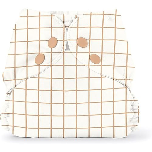 Esembly Cloth Diaper Cover - Reusable Swim Diaper, Waterproof, Breathable - Adjustable Outer Layer Over Absorbent Inner for Blowout Protection - Windowpane, Size 1 (7-17lbs)