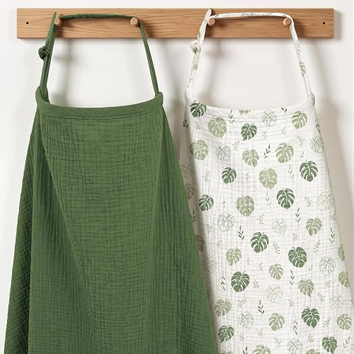 2-Pack Muslin Nursing Cover for Breastfeeding with Arch Neckline