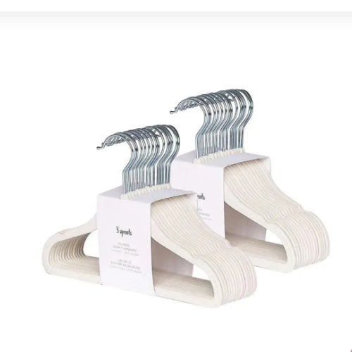 3 Sprouts - 15Pk Baby Velvet Hangers, Cream