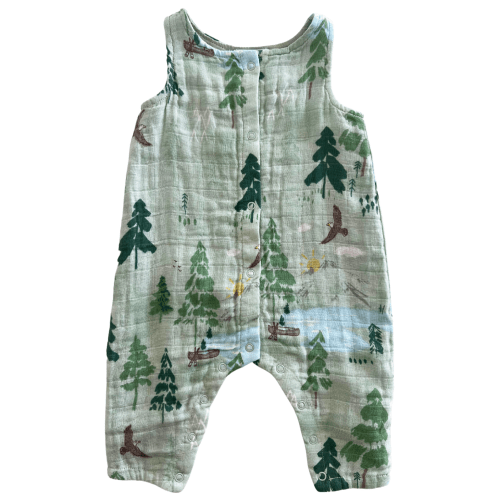 Muslin Sleeveless Romper, Mountain Cabin