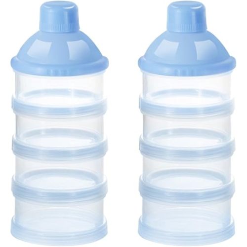 Accmor Formula Dispenser On The Go, 4 Compartments Stackable Formula Container for Travel, Baby Milk Powder Kids Snack Container, BPA Free