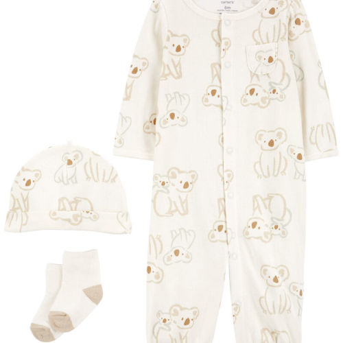 Brown Baby Brown Koala 3-Piece Converter Gown Set | Carter’s Oshkosh Canada