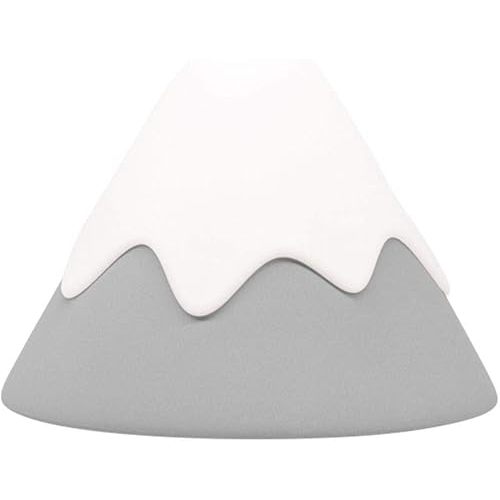 DesignNest Night Light, Snow Mountain lamp, Tap Control&Timer Setting, Soft Silicone, Dimmable, Soft Eye Caring, Rechargeable, Portable, Nursery Lamp, Kids Safe, Fuji Mountain, Kawaii, Gift (Grey)