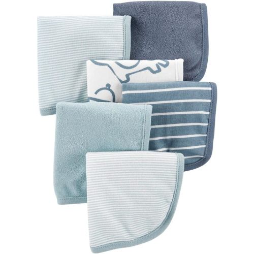 Carter's 6-Pack Washcloths (Blue/Navy/Stripes)