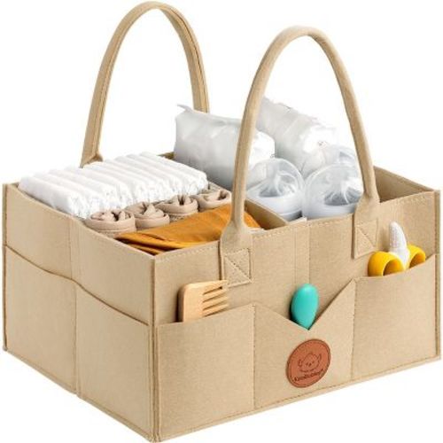 Original Baby Diaper Caddy Organizer, Large Storage Caddy Organizer for Nursery, Changing Table (Classic Gray)