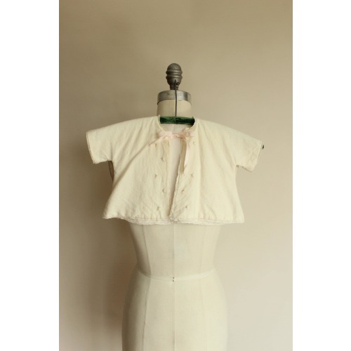 Vintage 1950s Baby Jacket With Floral Embroidery, Yellow Infant Girls Flannel Layette Clothing