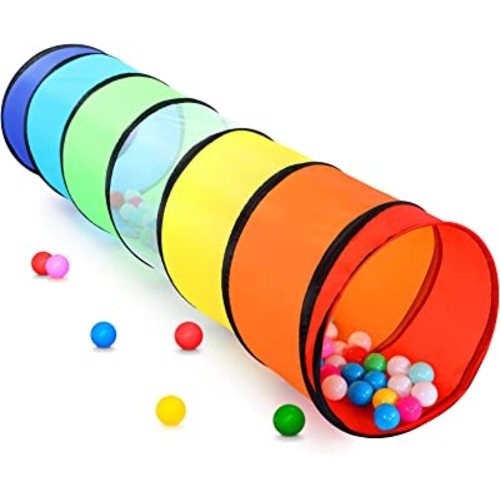 Kids Play Tunnel Tent for Toddlers, Colorful Pop Up Crawl Tunnel Toy for Baby or Pet with Breathable Mesh, Collapsible Gift for Boy and Girl Play Tunnel Indoor and Outdoor Game