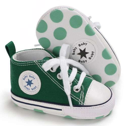 KKIIDDSS Unisex Baby Girls Boys Canvas High-top Shoes, Newborn Infant Anti-Slip Soft Sole Frist Walking Breathable Sneakers