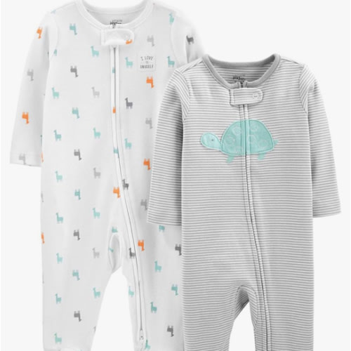 Simple Joys by Carter's Baby Neutral 2-Pack Cotton Footed Sleep and Play