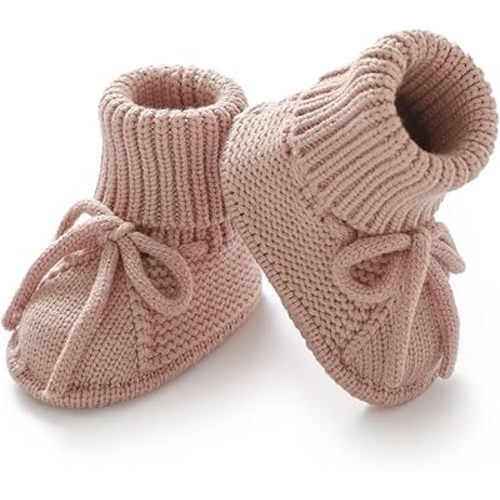 mimixiong Baby Booties Newborn Infant Sock Shoes Hand Knitted Boy and Girl Cozy Shoes