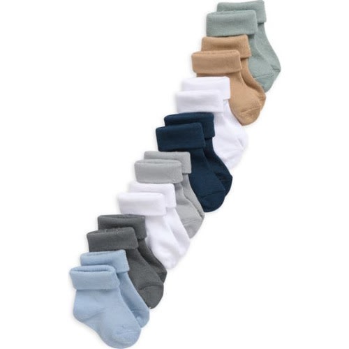 Assorted 8-Pack Crew Socks, 0-6M