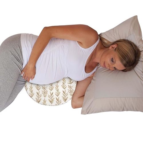 Boppy Wedge Pregnancy Pillow - Compact Support Wedge Maternity Pillow for Back, Knees, Pelvic Floor at Home, Office & Travel with Washable Knit Cover - Taupe Grassland