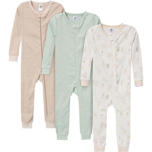 Gerber Gender Neutral Footles One-Piece Pajamas, 3-Pack, Sizes 0/3 Months - 5T