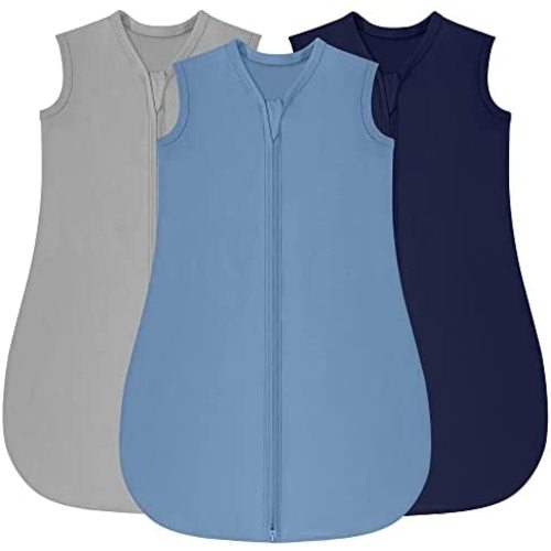 Yoofoss Baby Sleep Sack 6-12 Months Baby Wearable Blanket 100% Cotton 2-Way Zipper TOG 0.5 Toddler Sleeping Sack 3 Pack, Comfy Soft Lightweight Sleep Sacks for Babies(Medium)
