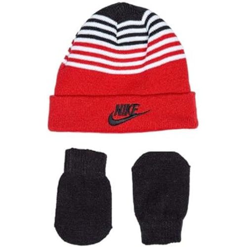 Nike Infant Beanie & Mittens 2-Piece Set - Black/Red - Infants (One Size Fits All)