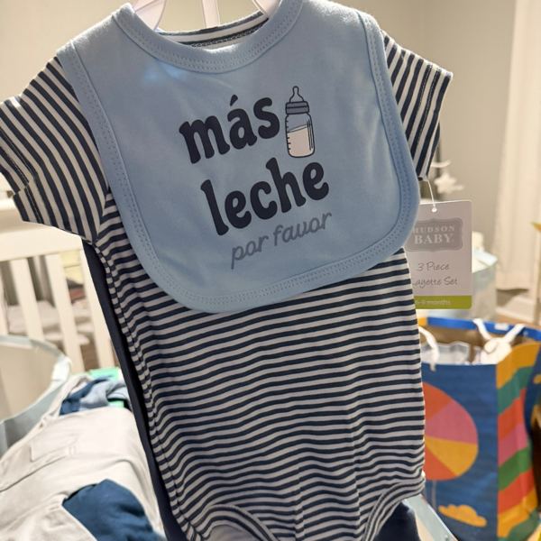 Mas Leche Milk Spanish Newborn Baby Bodysuit