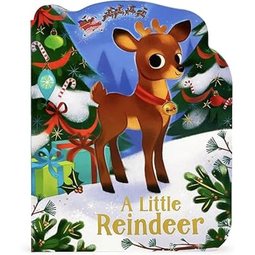A Little Reindeer - A Reindeer-Shaped Christmas Board Book (Small Shaped Children's Christmas Board Book)