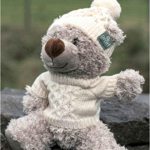 Teddy Bear In Aran Sweater & Bobble Hat