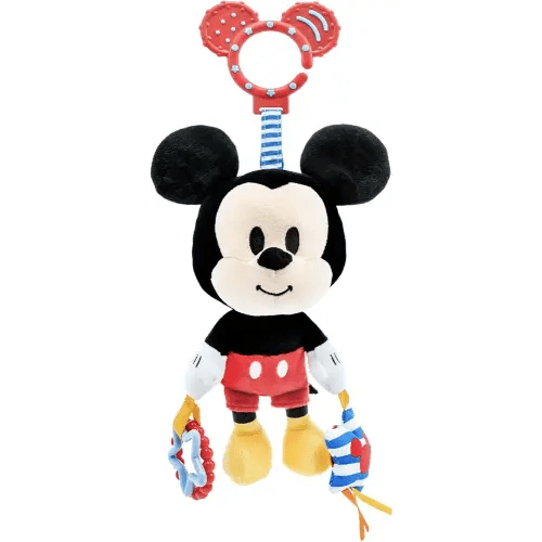 Disney Baby Mickey Mouse On The Go Activity Toy with Teething Rings, Crinkle Sounds, Mirror, and Rattle for Babies and Infants
