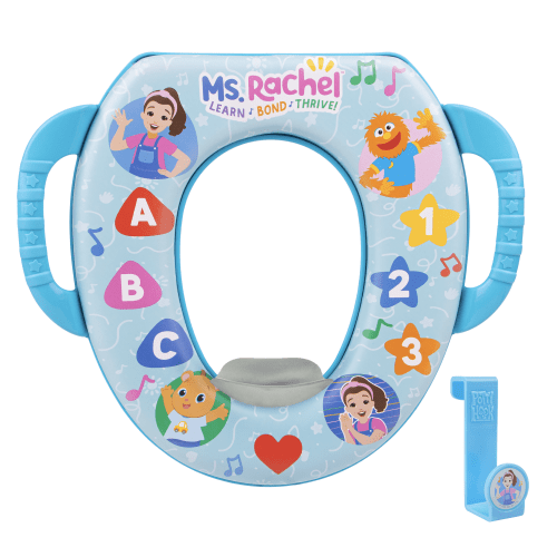 Ms. Rachel Soft Potty Seat for Kids with Easy Grip Handles and Splash Guard