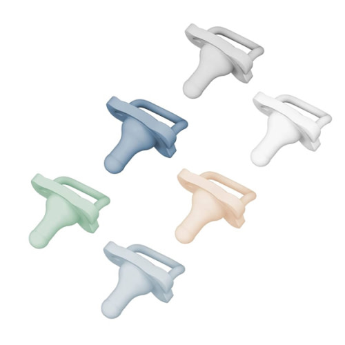 Dr. Brown's HappyPaci 100% Silicone, Newborn Baby Pacifiers 0-6 Months, BPA Free, White, Blue, Light Blue, Cool Gray, Green, and Ecru, 6 Pack