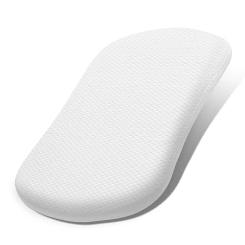 Lisara Baby Bassinet Mattress, 30 x 18 Dual Sided Gel Memory Foam Bassinet Mattress with Waterproof, Removable, Ice Silk Cover, Fit for Halo Bassinest, Swivel/Flex/Glide/Premiere/Luxe Series Sleeper