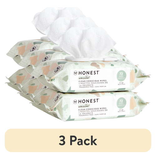 (3 pack) The Honest Company, Plant-Based Baby Wipes, Fragrance-Free, 144 Count (Select for More Options)