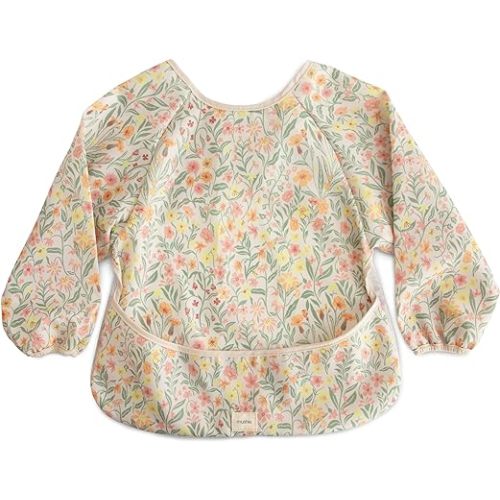 mushie Long Sleeve Baby Bib | Mess Free & Waterproof Fabric for Toddlers | Adjustable Fit for Ages 6-24 Months
